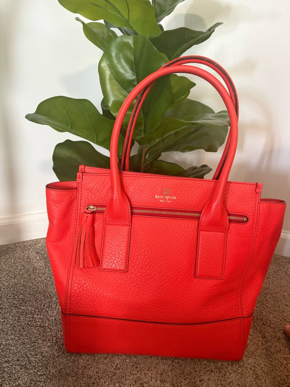 Kate Spade Southport Ave Linda Tote in Flaming Red